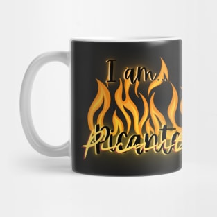 I am... picante in black, I am Caliente, Spanish, Espanol Mug